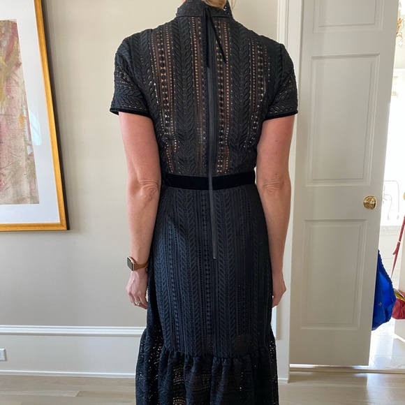 Black Lace Dress with Velvet Waist - Perseverance - Picture 4 of 7